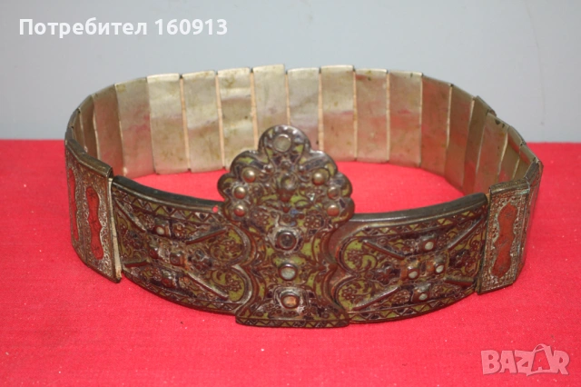 Възрожденски сребърен Дедеагач колан пафта накит за носия., снимка 4 - Антикварни и старинни предмети - 54224867