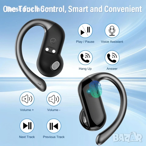 Безжични Bluetooth 5.4 слушалки с отворени уши и кукички за уши, 32H HiFi стерео слушалки, снимка 8 - Bluetooth слушалки - 54257512