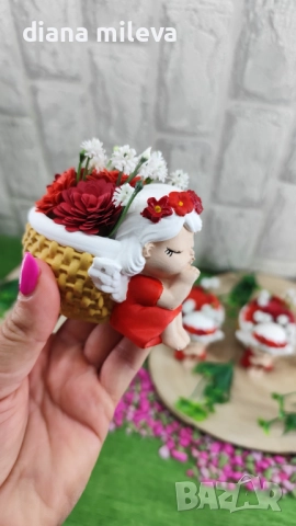 Ангелчета в  червен  цвят!, снимка 5 - Декорация за дома - 51433180