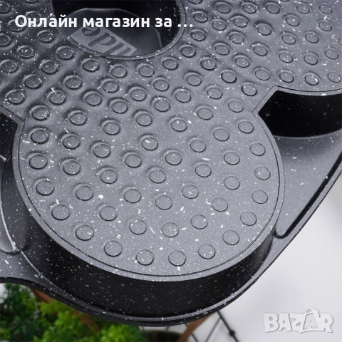 Тиган с 4 отделения за омлет, яйца на очи, палачинки и др. Незалепващо покритие, 19x19см 199009, снимка 6 - Съдове за готвене - 53230910