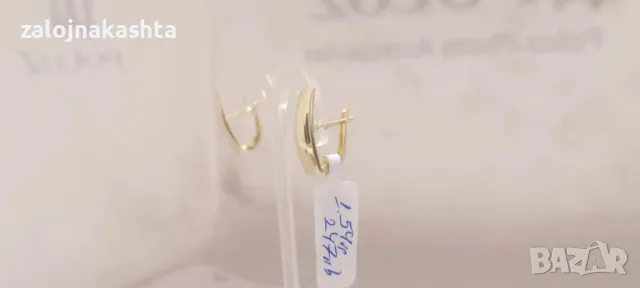 Нови Златни обеци-1,54гр/14кр, снимка 4 - Обеци - 49316754
