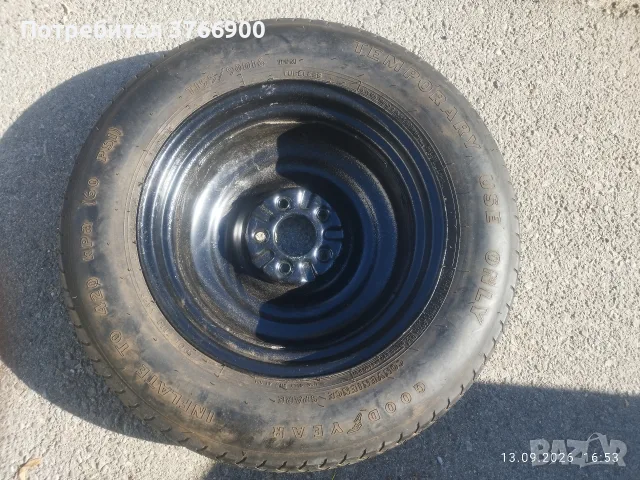 Резервна гума(патерица) 155/90/r16 5х114.3, снимка 2 - Гуми и джанти - 56244617