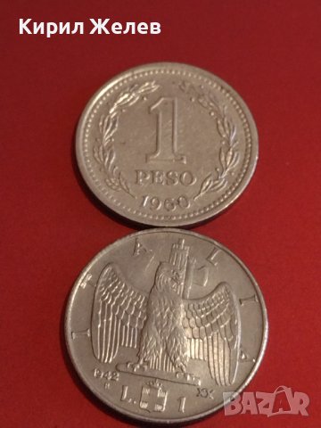Две монети 1 лира 1942г. Италия/ 1 песо 1960г. Аржентина за КОЛЕКЦИОНЕРИ 26023
