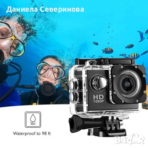 Екшън камера SPORTS CAM, водоустойчива, 4K HD/ Мегапиксели на камерата: 16; Цвят: Черен, Сребрист, снимка 2 - Камери - 55795731