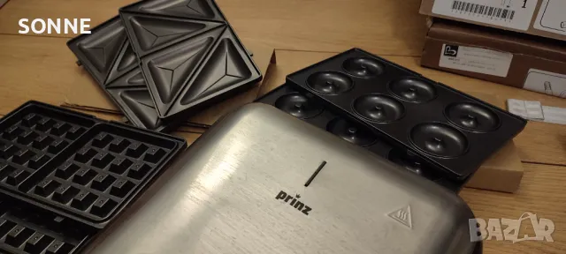 Немски сандвич мейкър/грил преса Prinz 4 в 1, 800 W , снимка 12 - Тостери - 48435090