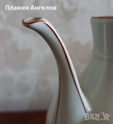 Ретро, Стара порцеланова кана, (гююмче) завод "Коста Йорданов-Видин, снимка 6 - Антикварни и старинни предмети - 54336659