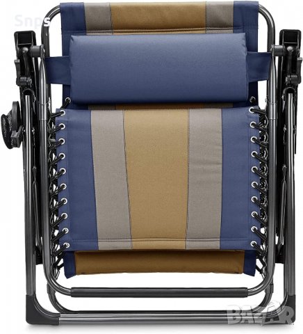 Накланящ се стол за дома и градината син, стол за къмпинг или плаж, снимка 7 - Столове - 38905287