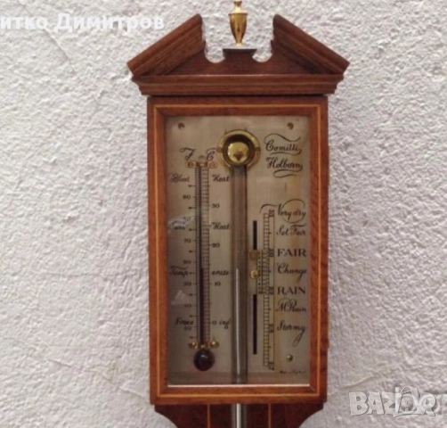 Старинен английски барометър Comitti & Holborn, снимка 3 - Антикварни и старинни предмети - 52718749