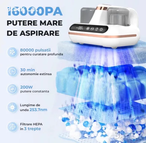 Elindor UV-C прахосмукачка против акари за матраци и тапицерии, снимка 2 - Прахосмукачки - 55715360
