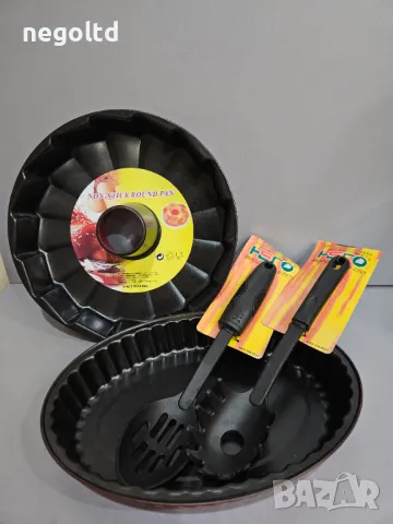 ПРОМОЦИЯ! Нови Тава за сладкиш + Форма за кекс+ 2 лъжици само за 9.90! Незалепващи, снимка 1