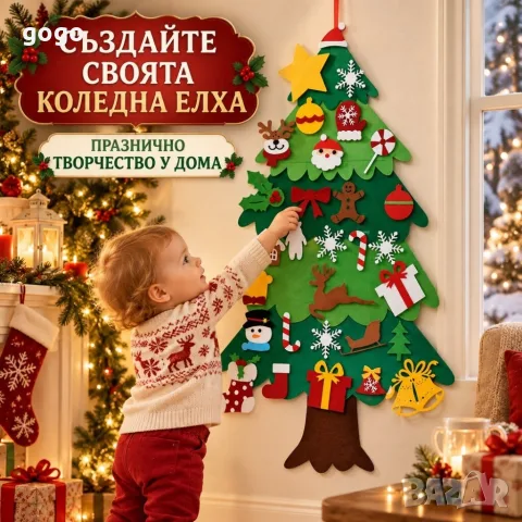 коледна елха за стена, снимка 4 - Декорация за дома - 56486261
