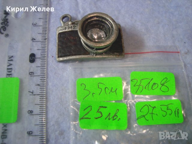 ПОСРЕБРЕН ЛАКИРАН ВИНТИДЖ ПЕНДАНТ - РЕТРО ФОТОАПАРАТ ФИГУРАЛЕН АРТ МЕДАЛЬОН с КОЖА и КРИСТАЛ 35108, снимка 2 - Колиета, медальони, синджири - 37745188