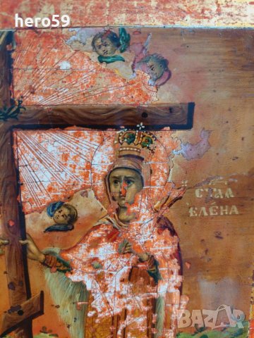 Стара руска икона-Константин и Елена , снимка 14 - Икони - 44479095