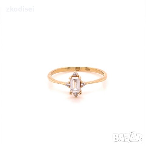 Златен дамски пръстен 1,34гр. размер:55 14кр. проба:585 модел:20055-3, снимка 1 - Пръстени - 42643811
