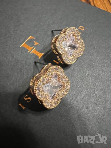 Висящи обеци с кристали, снимка 4 - Обеци - 44280410