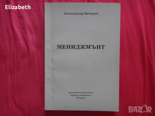 Мениджмънт – Александър Бичуров, Академично издателство Аграрен университет Пловдив 2002г