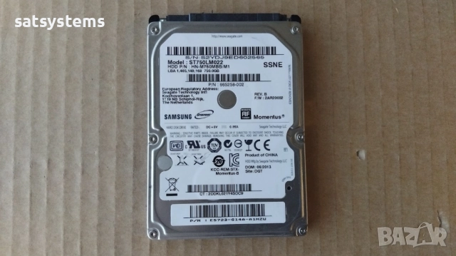 Хард диск Laptop Seagate Samsung ST750LM022 HN 750GB SATA 3.0Gb/s, снимка 2 - Твърди дискове - 51743756