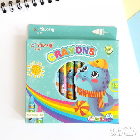 2393 Цветни пастели за рисуване, 12 цвята, снимка 3 - Ученически пособия, канцеларски материали - 33958397