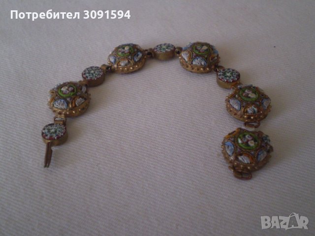 Старинна Гривна Венецианска Мозайка Италия, снимка 2 - Антикварни и старинни предмети - 37404008