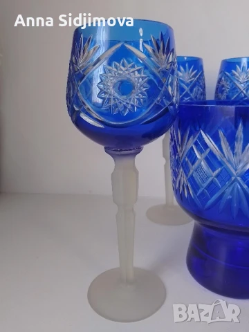 Кристални чаши и ваза, снимка 6 - Чаши - 50649969