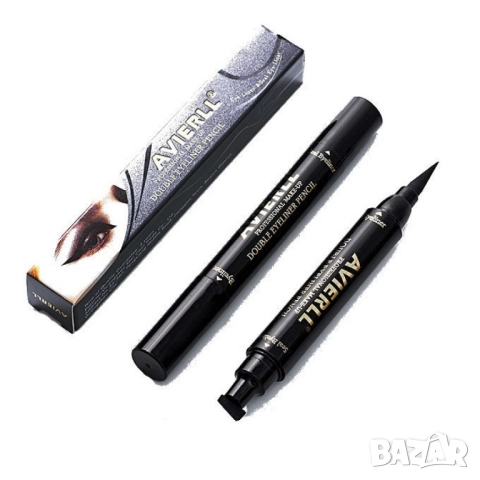 Двойна очна линия-писалка с дълготраен ефект и водоустойчивост