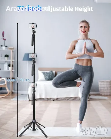 Avaspot 3-в-1 статив за телефон и камера с LED осветление – 180 см, снимка 4 - Селфи стикове, аксесоари - 56017746