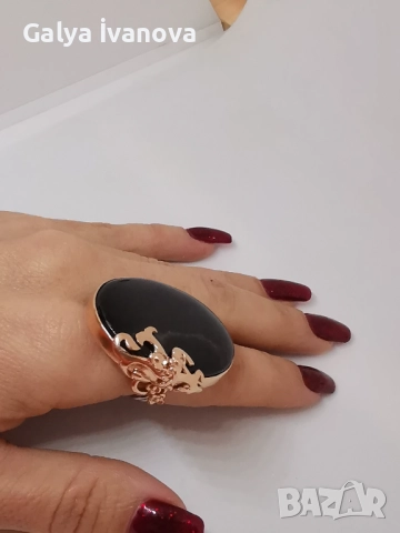 Пръстен със  зашеметяващ Оникс, снимка 4 - Пръстени - 51689236