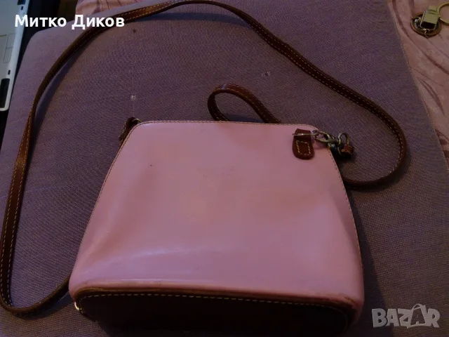 Vera Pele made in Italy розава чанта естествена кожа 22х14см отлична