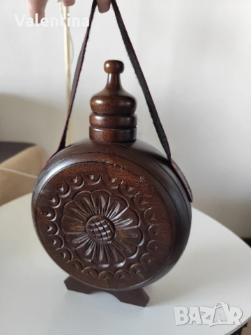 Дървена кумова бъклица , снимка 3 - Антикварни и старинни предмети - 50720216