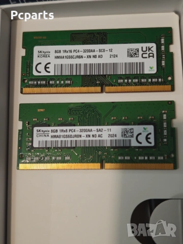2бр.х 8gb ram hynix 3200 за лаптоп
