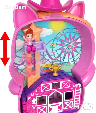 Игрален комплект Polly Pocket с аксесоари в чантичка - Пони родео, снимка 5 - Кукли - 52496133