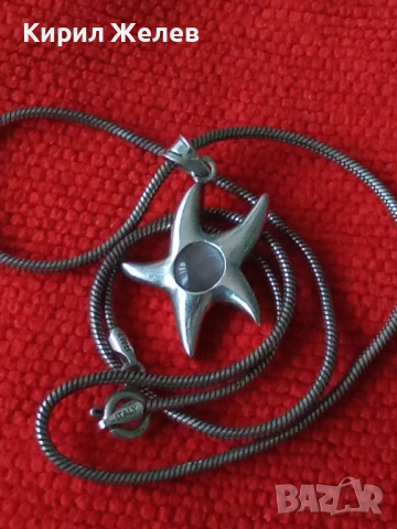 ЗВЕЗДОВИДЕН СРЕБЪРЕН АРТ МЕДАЛЬОН СРЕБРО 925 с КОТЕШКО ОКО и СРЕБЪРНА ВЕРИЖКА СРЕБРО 925 ITALY 49785, снимка 12 - Колиета, медальони, синджири - 50489512