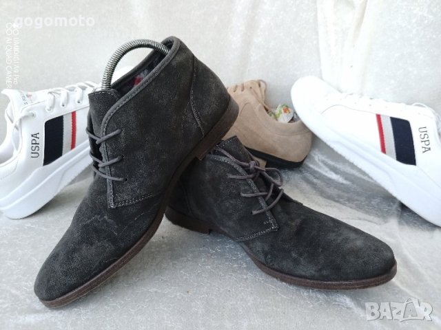 КАТО НОВИ кларкове 44 - 45 original  AM®, 100% естествена кожа = велур, GOGOMOTO.BAZAR.BG®,КАТО НОВИ, снимка 8 - Спортно елегантни обувки - 44451198