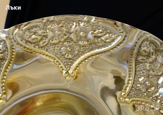 Посребрена бронзова фруктиера,Gold 24k Deloux. , снимка 11 - Антикварни и старинни предмети - 35649310