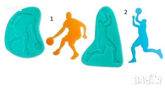 Баскетбол Баскетболист силиконов молд форма фондан декор украса