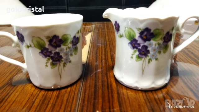 стар немски порцелан чаша за чай и латиера , снимка 4 - Антикварни и старинни предмети - 50499916