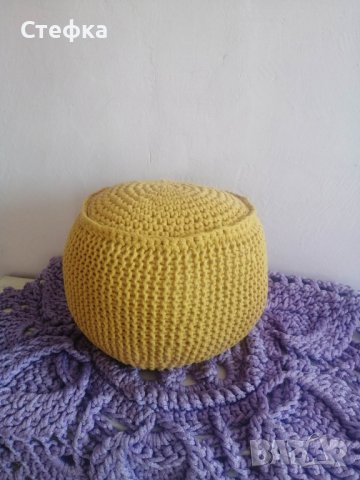 Плетен пуф, снимка 6 - Други - 35417467