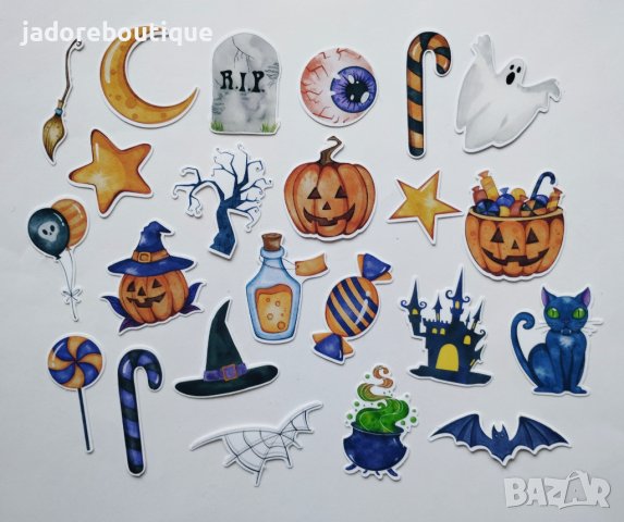 Дизайнерски скрапбук стикери Хелоуин V057 - 23 бр /к-кт