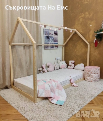 Монтесори Легло Тип Къща НОВО  ‼️ТОП Цена:70€ ‼️, снимка 2 - Бебешки легла и матраци - 54298104