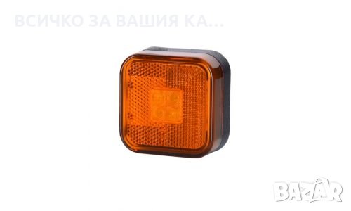 ЛЕД LED габарит ЖЪЛТ квадрат с 4 SMD диода, 12-24V ,Полша , снимка 1 - Аксесоари и консумативи - 35276212