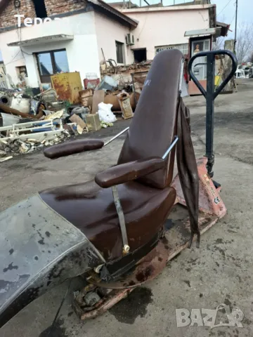 Ретро кожен зъболекърски стол с хидравлика бръснарски стол, снимка 3 - Столове - 48423548