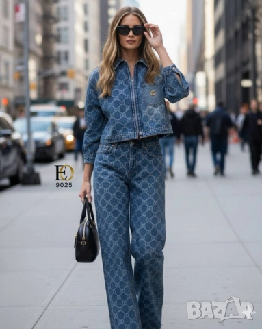 дамски комплект деним яке у дънки gucci , снимка 3 - Комплекти - 51922351