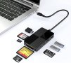 Нов USB C хъб четец на карти адаптер с 3 USB3.0 за компютър лаптоп, снимка 1