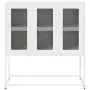 vidaXL Бюфет, бял, 100,5x39x107 см, студеновалцувана стомана, снимка 5