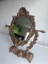 Бронзово , настолно огледало в стил Art Nouveau с релеф на херувими ., снимка 7