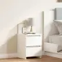 vidaXL Нощно шкафче, бяло, 30x30x40 см, инженерно дърво, снимка 2