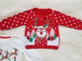 Коледен пуловер 74/80/86/92/98см., снимка 1 - Бебешки блузки - 30461036