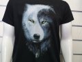 Нова детска тениска с дигитален печат Вълк Ин и Ян, Серия вълци, снимка 3