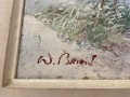 Винтидж морска картина „Дюни край морето“, с авторски подпис, средата на ХХ век, снимка 3