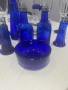 Комплект оливерник от синьо стъкло, снимка 8